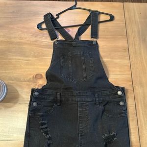 Black vintage overalls-they are full length pants that look like holy jeans!
